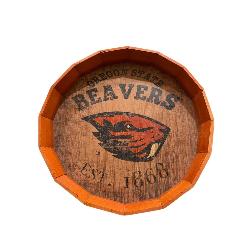Oregon State Beavers Barrel Top Decor 16in
